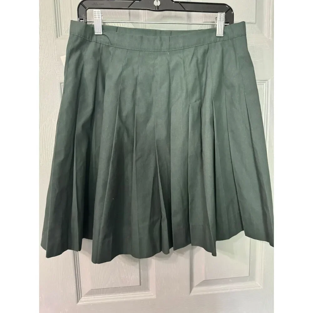 Royal Park Uniforms Green Pleated Skirt‎ 35% Cotton 12H Made In USA